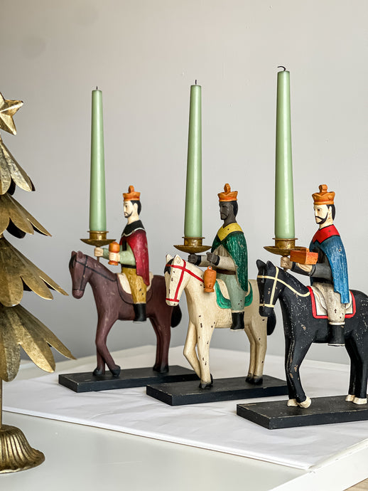 Candelabros Reyes Magos a caballo